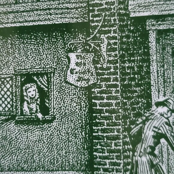 Vtg "The Old Curiosity Shop" Dinner Plate Currier & Ives Royal China *Crazing - Picture 4 of 9